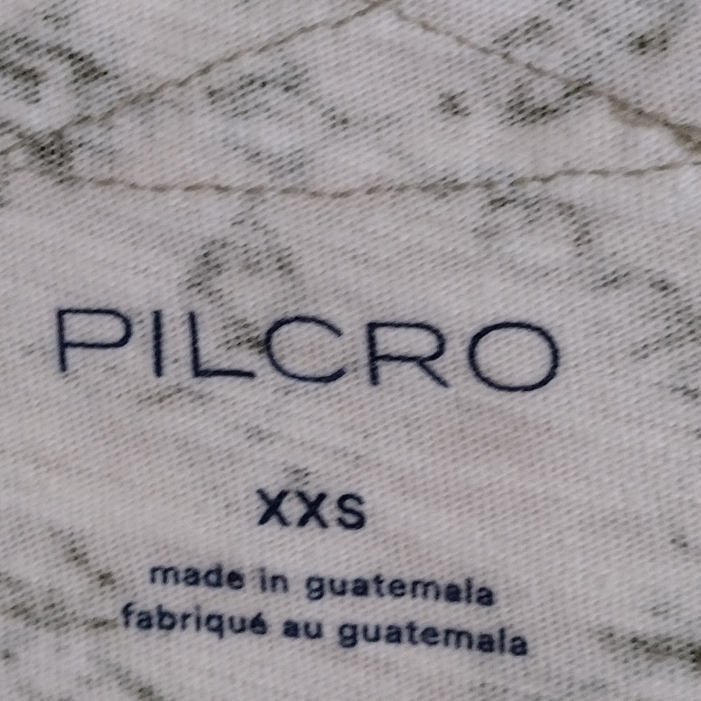 Pilcro Anthropologie Green Cream Ruched Henley Patterned Tshirt Size XXS - Picture 6 of 14